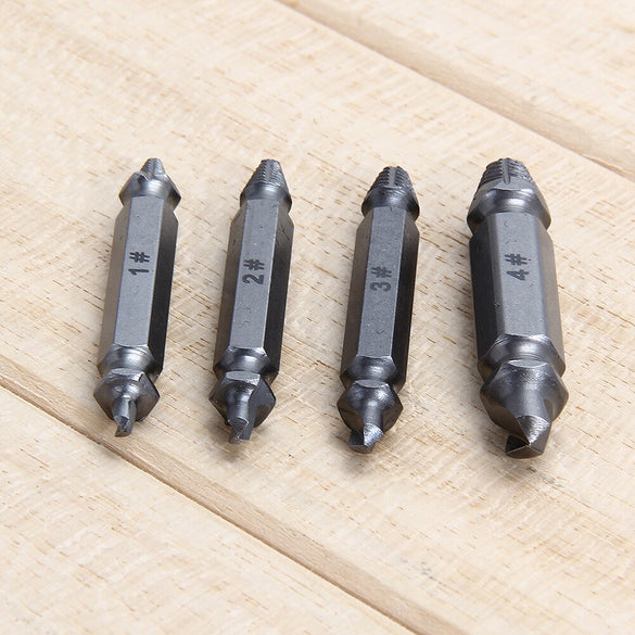 4pcs/set Double Side Damaged Screw Extractor Drill Bits Out Remover Bolt Stud Tool For Metal Damaged Screw Extractor Tool Kit