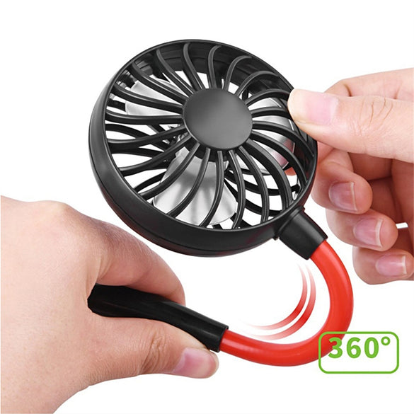 2019 USPS Hands-free Neck Band Hands-Free Hanging USB Rechargeable Dual Fan Mini Air Cooler Summer Portable