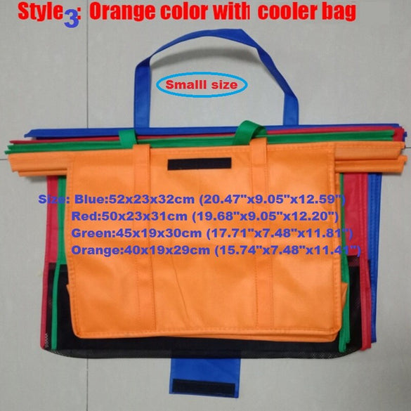 Cart Trolley Supermarket Shopping Bag Grocery Grab Shopping Bags Foldable Tote Eco-friendly Reusable Supermarket Bags 4pcs/set