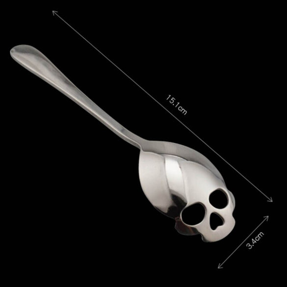 Stainless Steel coffee Scoop Skull shape dessert spoon Food grade ice cream candy tea spoon tableware Drop shipping