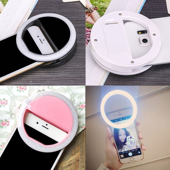 New USB Charge Selfie Portable Flash Led Camera Phone Photography Ring Light Enhancing Photography for iPhone Smartphone Light