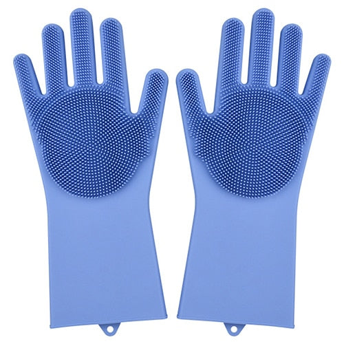 2PCS Multifunction Silicone Cleaning Gloves Magic Silicone Dish Washing Gloves For Kitchen Household Silicone Dishwashing Gloves