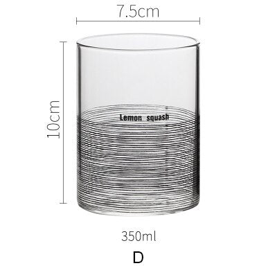 Creative transparent glass breakfast cup home juice drink cup Nordic heat drinking cup milk cup teacup AKUHOME