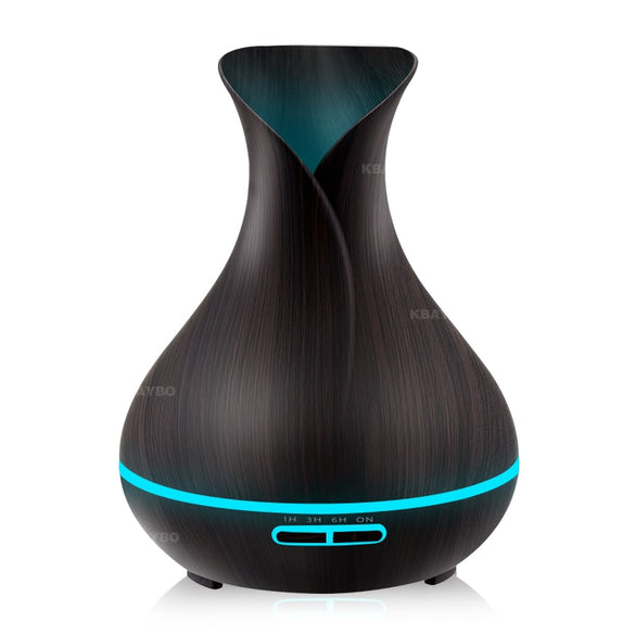 KBAYBO 400ml Aroma Essential Oil Diffuser Ultrasonic Air Humidifier with Wood Grain electric LED Lights aroma diffuser for home