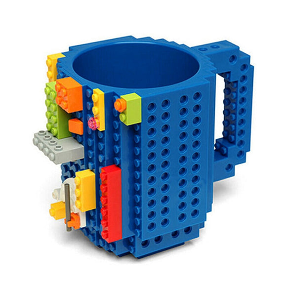 1Pc 12oz Coffee Mug Build-On Brick Mug Type Building Blocks Cup DIY Block Puzzle Mug Drinkware Drinking Mug 11 Colors