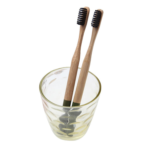 1 pc Bamboo Toothbrush Environmental Protection  Black Soft Bristle TeethWooden Handle Portable Teeth Clean Brush Drop Ship