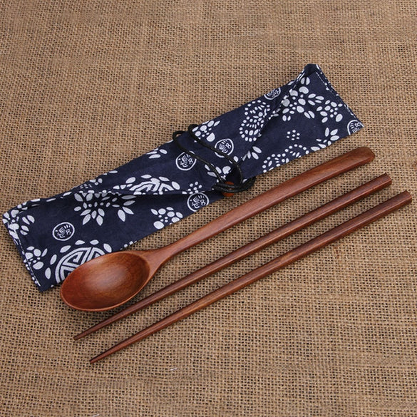 Chinese Chopsticks Environmentally Friendly Portable Wooden Cutlery Sets Wooden Chopsticks And Spoons Travel Suit