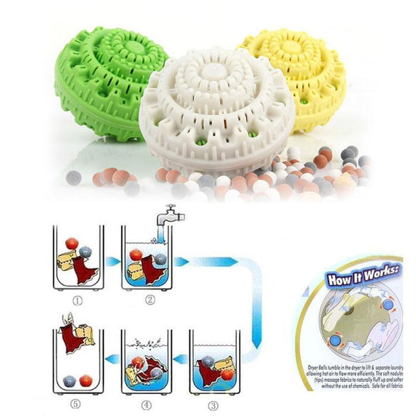 Eco-Friendly Green Laundry Ball Reusable Anion Molecules Cleaning Magic Washing personal care cleaning tool