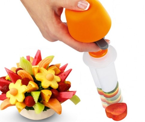 Creative DIY Plastic Presse Fruit Cutter Slicer Veggie Food Decorator Kitchen Gadgets Accessories Tools