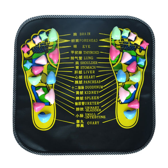 KONGDY 1 Piece Acupuncture Cobblestone Colorful Foot Reflexology Walk Stone Square Foot Massager Cushion for Relax Body