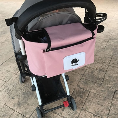 Print Strollers Baby Trolley Bag with Detachable Handbag Multifunctional Baby Stroller Organizer Pram Buggy Cart Hanging Bag XV2