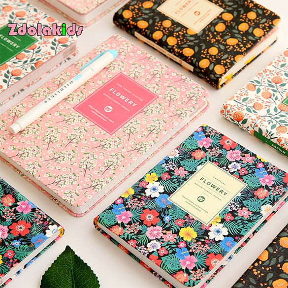 New Arrival Cute PU Leather Floral Flower Schedule Book Diary Weekly Planner Notebook School Office Supplies Kawaii Stationery