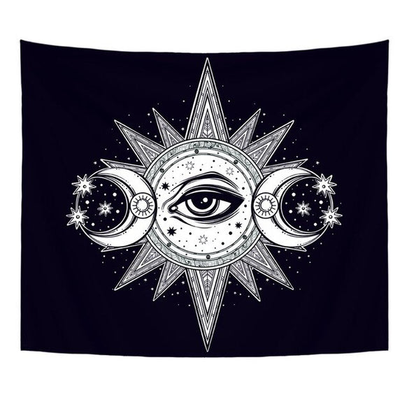 130X150cm Polyester Tapestry Mandala Bohemia Wall Hanging Animal Moon Wolf Guns Yoga Mats Beach Towel Decor Livingroom