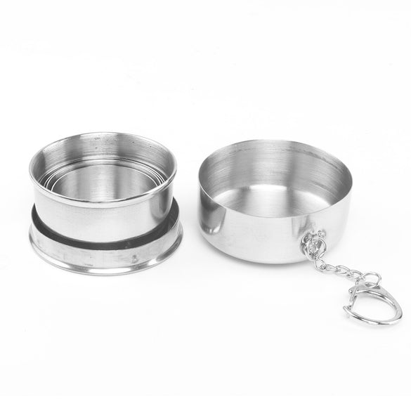 75ML Stainless steel folding cup stainless steel folding retractable cup folding cup blackjack cup Teacups Teaware folding glass
