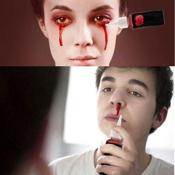 30ml Ultra-Realistic Fake Blood for Bloody Nose Eyes Ears Party Vampire Zombie Makeup Props Halloween Cos Decoration