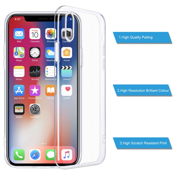For iPhone X Case, WEFOR Slim Clear Soft TPU Cover Support Wireless Charging for Apple 5.8" iPhone X /iPhone 10 (2017 Release)