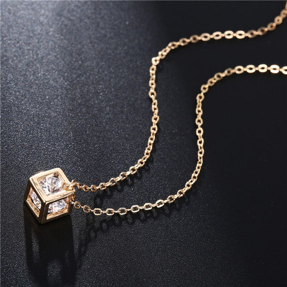 MOONROCY Silver Color Gold Color Crystal Chokers Cubic Zirconia Geometry CZ Crystal Necklace for Women Girls Gift Drop Wholesale