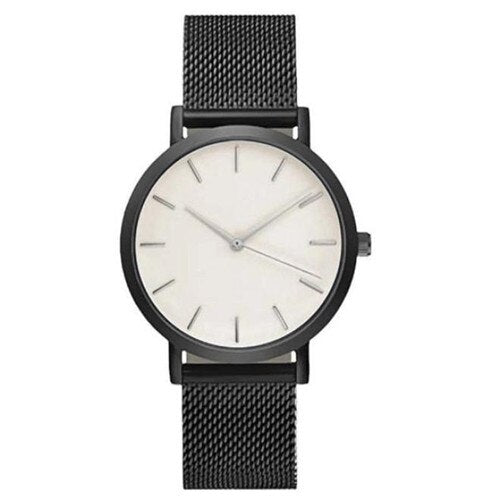 Men Women Fashion Stainless Steel Strap Analog Quartz Wrist Watch Luxury Simple Style Designed Bracelet Watches Women Clock 2019