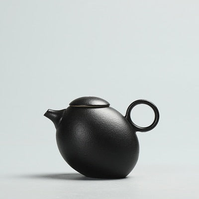 Creative Black Pottery Teapots Hand Made Vintage Ceramic Tea Pot  Chinese Kung Fu Tea Set Kettle Contentment Drinkware