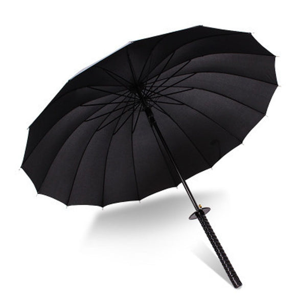 HHYUKIMI Drop Shipping Windproof Samurai Sword Sun Rainny Umbrella Ninja-like Straight Long Handle Ribs Umbrella Manual Open