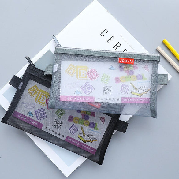 Transparent Clear File Folder Zipper Pencil Pouch Pencil Bag School Supplies Stationary