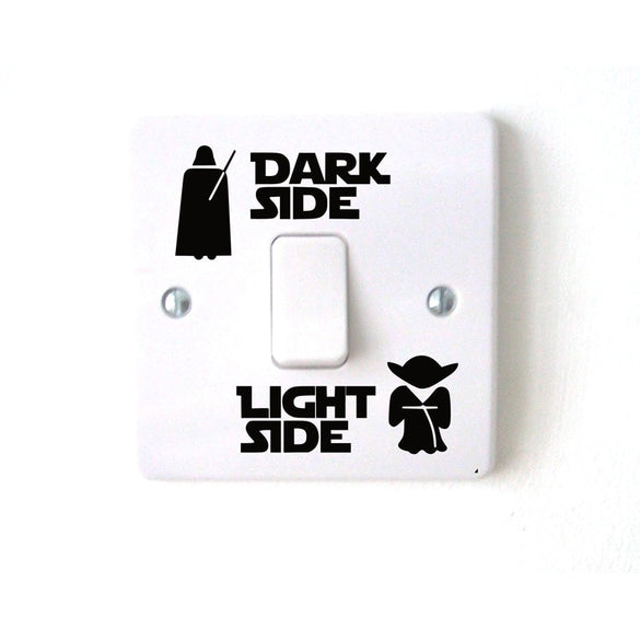 Wars Dark Light Side Star Classic Film Funny Vinyl Switch Stickers Decal 3WS0001 (Black)
