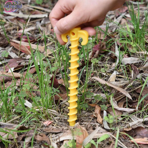 10pcs Tent Nails Outdoor Camping Trip Tent Peg Ground Nails Screw Nail Stakes Pegs Plastic Sand Pegs Trip Beach Tent Stakes Pegs
