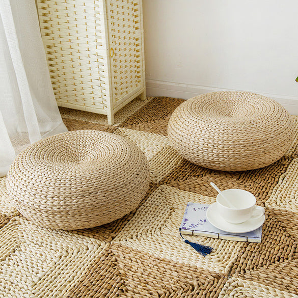 Natural Straw Round Thicken Tatami Cushion Floor Cushions Meditation Yoga Round Mat Window Pad Chair Cushion Sitting Home Decor