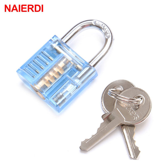 NAIERDI Locksmith Transparent Locks Pick Visible Cutaway Mini Practice View Padlock Hasps Training Skill For Furniture Hardware