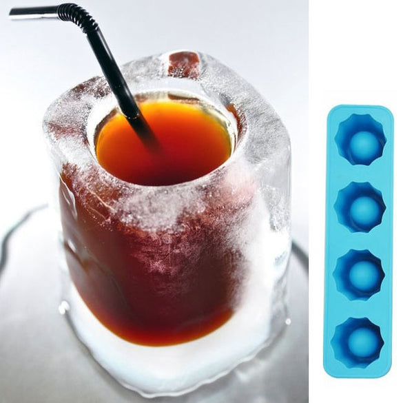 Dropshipping Freeze Mold Bar Bear Tool Cool 4 Cup Shape Rubber Shooters Ice Cube Shot Glass Hot New Bar Party Drink Ice Tray