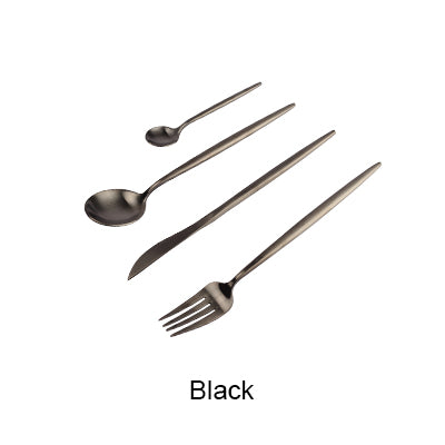 Black and Gold Cutlery Set