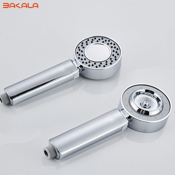 Double-sided Dual Function Shower Head Water Saving Round ABS Chrome Booster Bath Shower High Pressure Handheld Hand Shower