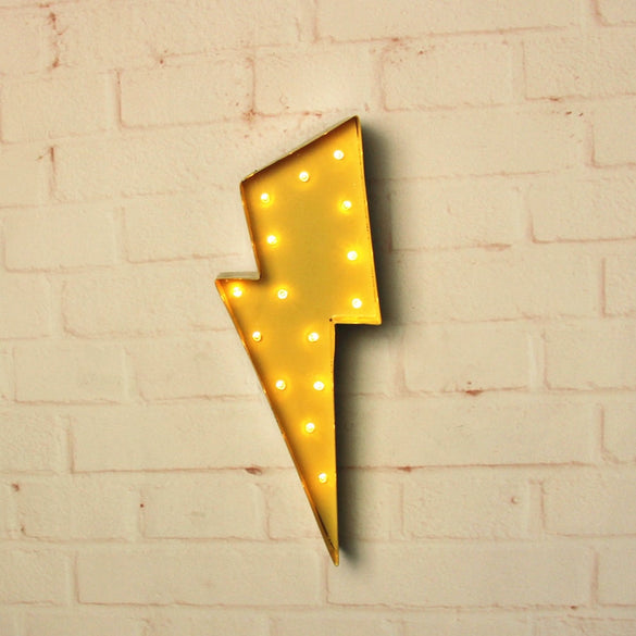 White metal Cloud lightning ray LED Marquee Sign LIGHT UP  Vintage night light  wall lamps  Indoor Deration