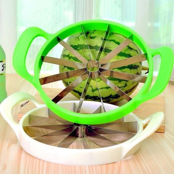Kitchen Practical Tools Creative Watermelon Slicer Melon Cutter Knife 410 stainless steel Fruit Cutting Slicer White and Green