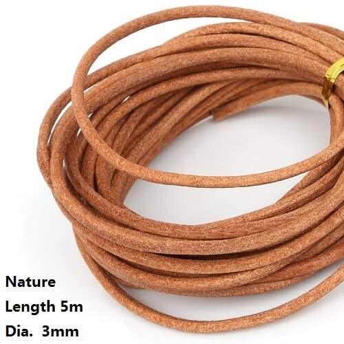 1mm 1.5mm 2mm 3mm Round Genuine Real Leather Jewelry Rope String Nature Cord For Bracelet Necklace DIY Jewelry Findings Making