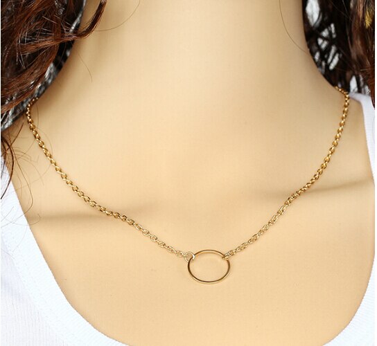 Timlee N145 Free shipping metal Round Circle Short Necklaces Wholesale HY