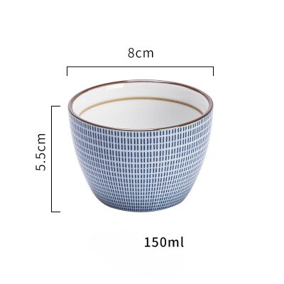 KINGLANG Japanese Classical Ceramic Bowls Tableware Kitchen Soup Noodle Rice Bowl Big Ramen Bowl  Spoon and Teacup