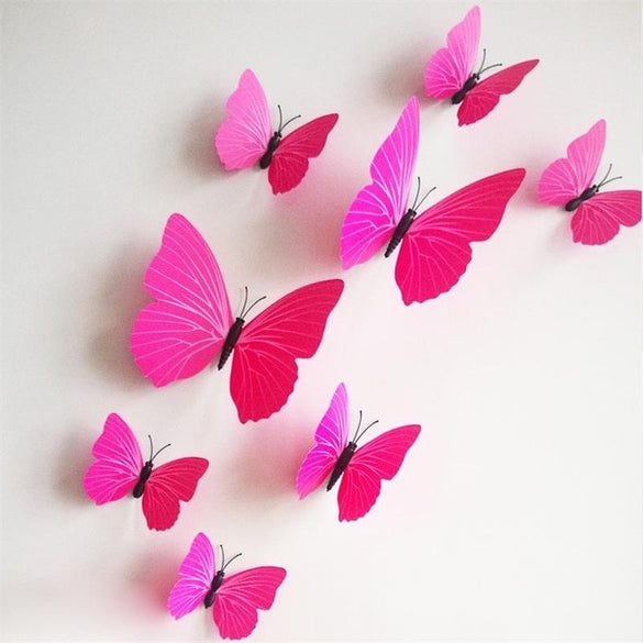 12pcs Creative Wedding Decoration 3D Fridge Butterfly Decor Wall Sticke Kids Window Shop ETH002. Home decor