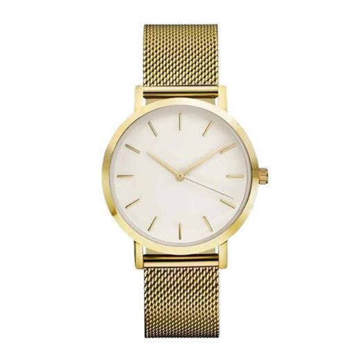 Men Women Fashion Stainless Steel Strap Analog Quartz Wrist Watch Luxury Simple Style Designed Bracelet Watches Women Clock 2019