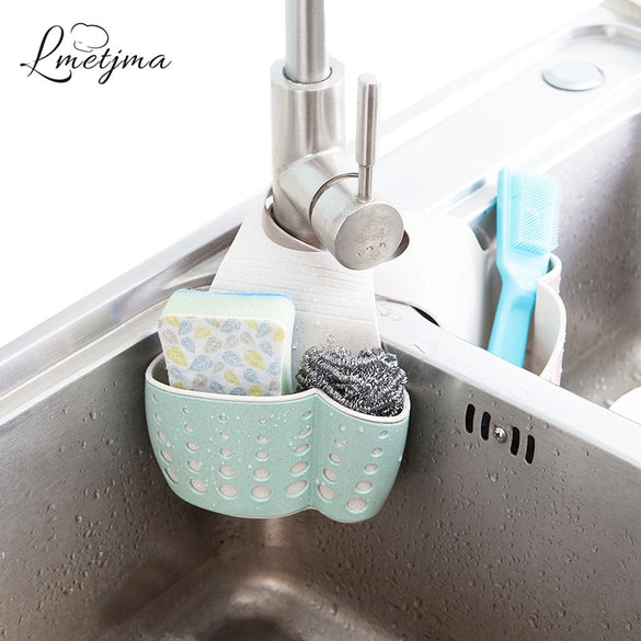 LMETJMA Kitchen Sponge Drain Holder Wheat Fiber Sponge Storage Rack Basket Wash Cloth Or Toilet Soap Shelf Organizer KC0608-2