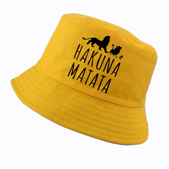 new k pop fashion HAKUNA MATATA hat Men women bucket hat outdoor hunting panama fishing cap bucket hat women