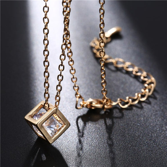 MOONROCY Silver Color Gold Color Crystal Chokers Cubic Zirconia Geometry CZ Crystal Necklace for Women Girls Gift Drop Wholesale