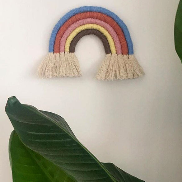 Home Decoration Accessories Rainbow Handmade Weaving Ornament Nordic Fresh Simple Kid Room Wall Decoration Hanging