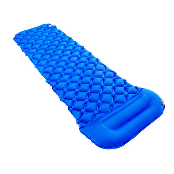 Outdoor Inflatable Camping Mat Pad Cushion Protable TPU Beach Sleeping Mattress Moisture-proof Inflation Pad Field  With Pillow