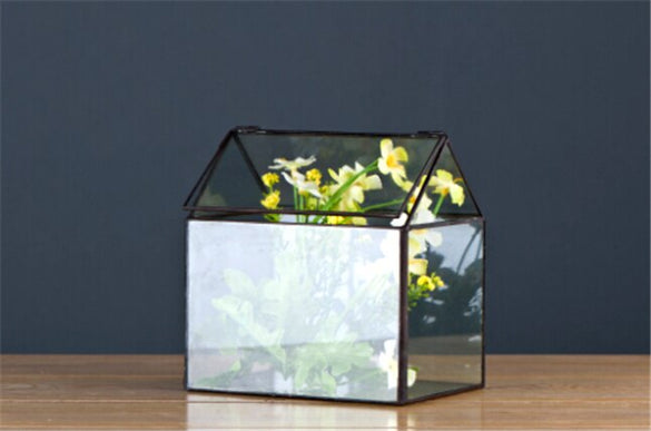 Cool Mini Handmade Tabletop Glass Green Houses,Small Arched Greenhouse Wardian Case Miniature Landscape Garden Terrarium