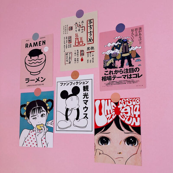 Japanese Retro Comic Book Style Oversized Sticker Room Wall Decoration Sticker Hand Account Book Card Postcard Decoration