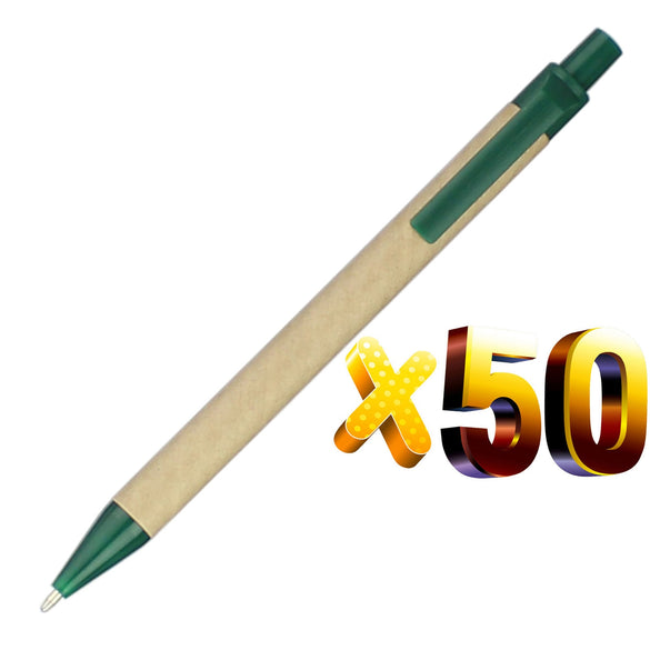 Lot 50pcs ECO Paper Ball Pen Black Ink Ballpoint Green Concept Custom pen Promotion Logo Gift Giveaway Personalized Pen Freebie