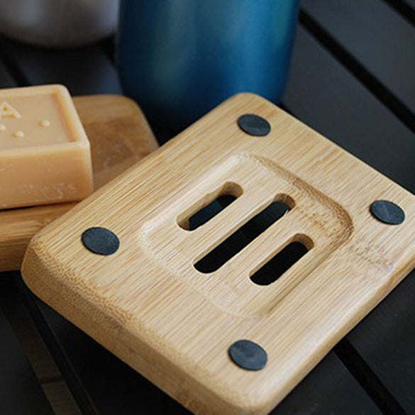 New Natural Bamboo Wood Bathroom Kitchen Shower Soap Tray Dish Storage Holder Plate Durable Portable Soap Tray Holder