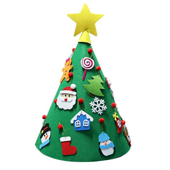 OurWarm 3D Felt Artificial Christmas Tree Mini Christmas Tree 2019 New Year Kids Toy Christmas Decoration for Home Felt Craft