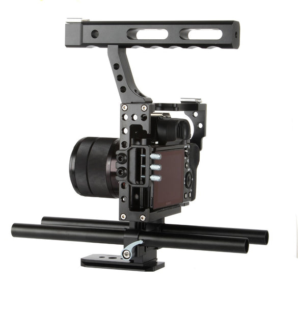 Viltrox 15mm Rod Rig DSLR Camera Video Cage Kit Stabilizer+Top Handle Grip for Sony A7 II A7R A7S A6300 A6500 Panasonic GH4 GH3